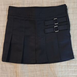 Girls Navy Mini Skirt with Buckle Detail 3T